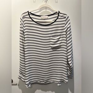 LOFT Long Sleeve Stripe Blouse size L